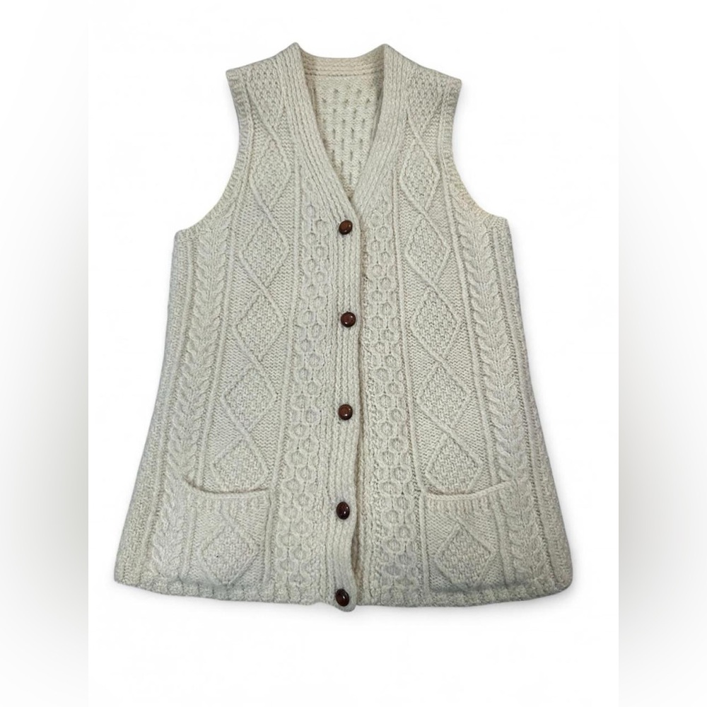 Cream White Women’s Wool Knit‎ Sweater Vest Size Small